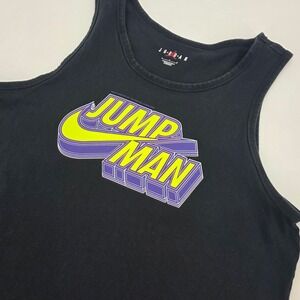 NIKE JORDAN JUMPMAN TANK TOP MENS LARGE BLACK BRIGHT GRAPHIC SUMMER STREETWEAR